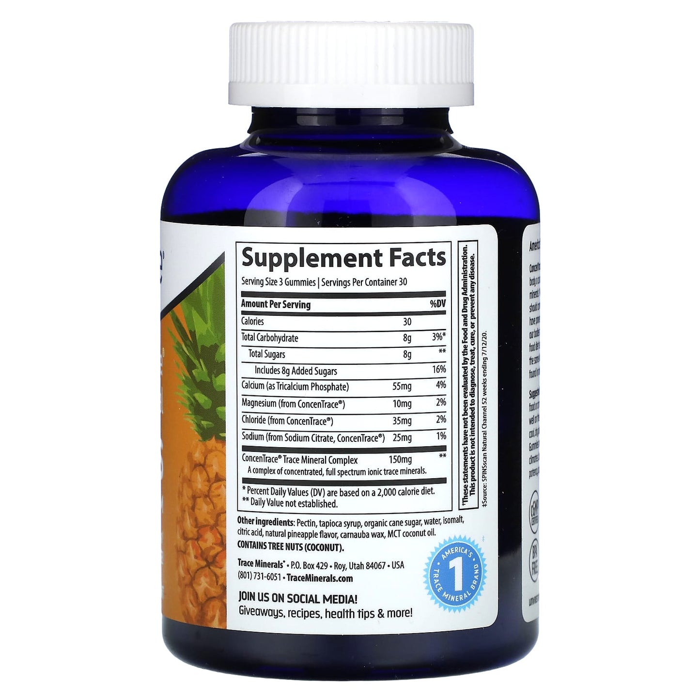 ConcenTrace, Trace Mineral Gummies, Pineapple, 90 Gummies - Image 2