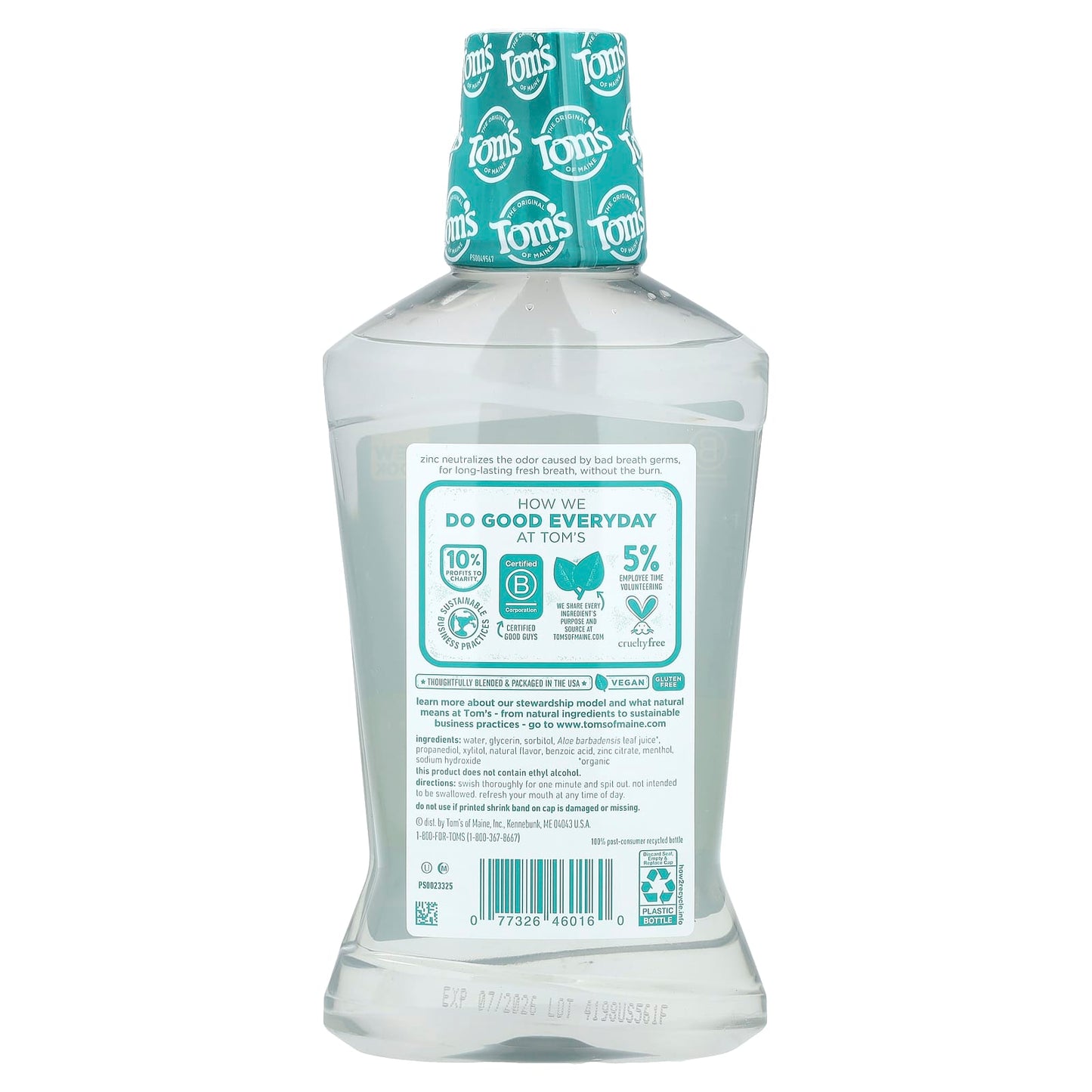 Tom's of Maine, Wicked Fresh!®, Mouthwash, Alcohol-Free, Fluoride-Free, Cool Mountain Mint, 16 fl oz (473 ml) - Image 2
