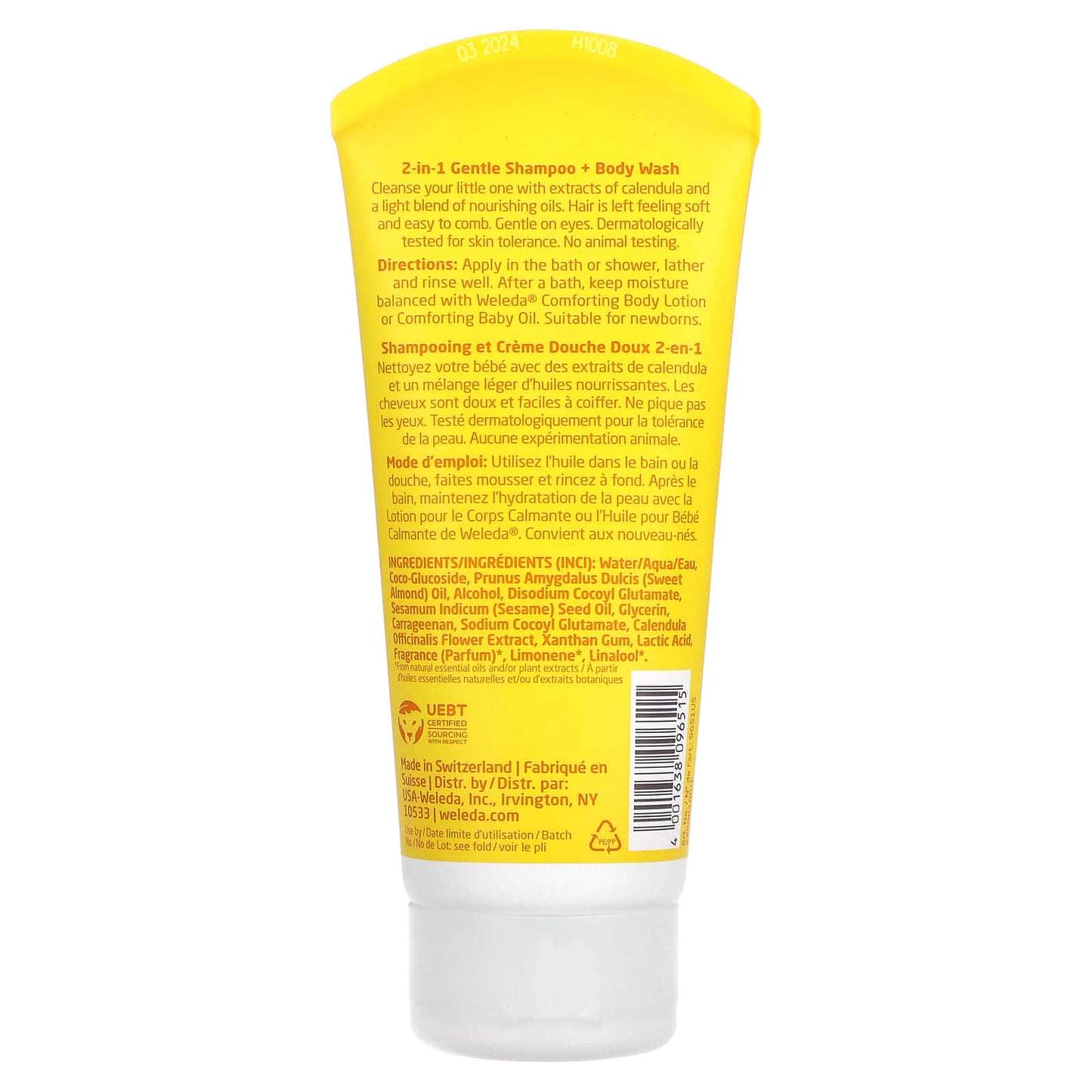 Weleda, 2-in-1 Gentle Shampoo + Body Wash, Calendula Extract, 6.8 fl oz (200 ml) - Image 2