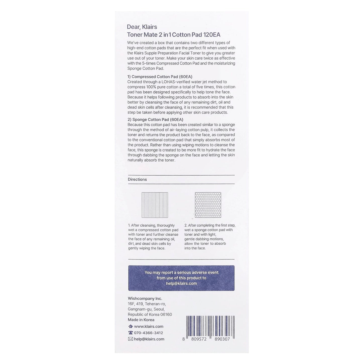 2-in-1 Klairs Toner Mate with Compressed & Sponge Cotton Pads, 120 Count - Image 2