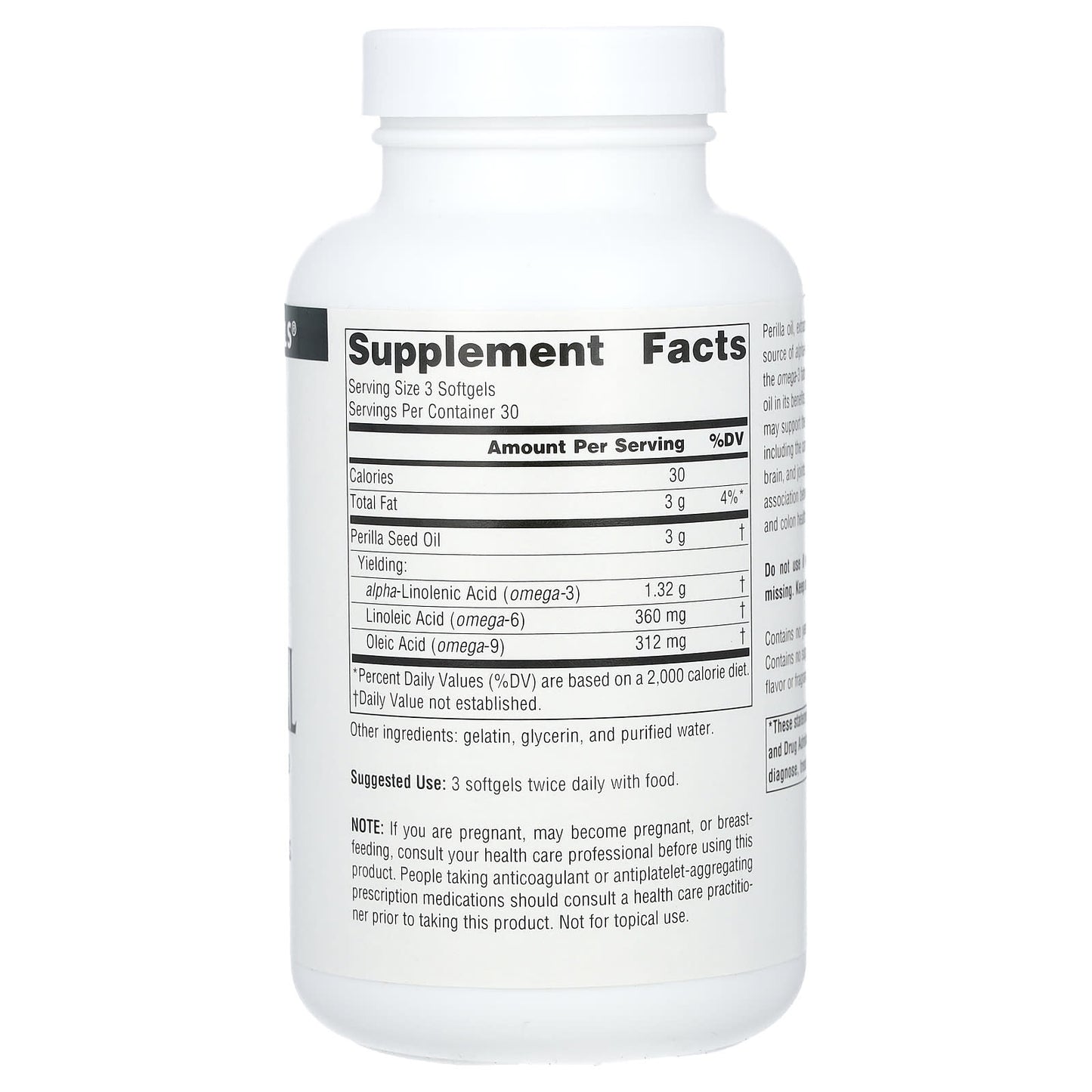 Source Naturals, Perilla Oil, 1,000 mg, 90 Softgels (333 mg per Softgel) - Image 2