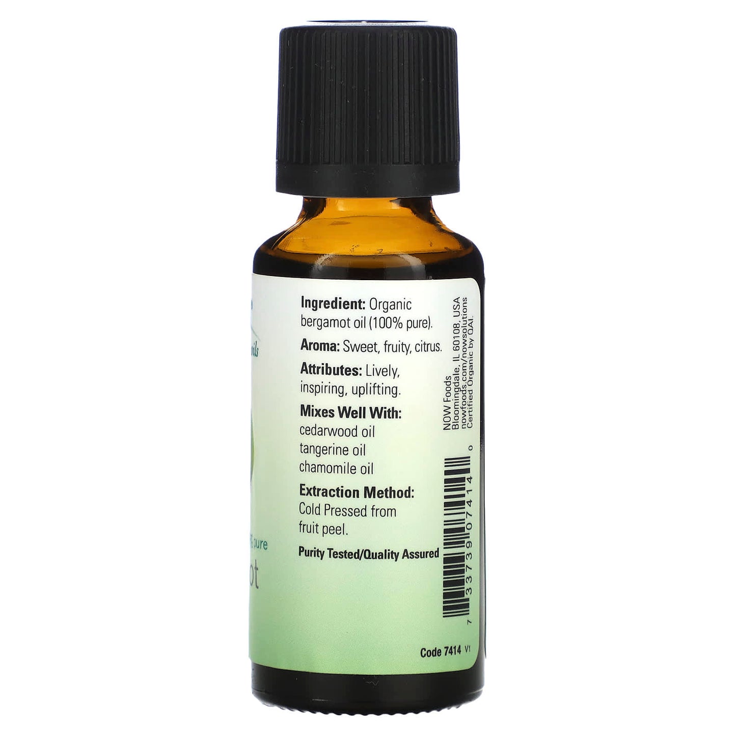 NOW Foods, Organic Essential Oils, Bergamot, 1 fl oz (30 ml) - Image 2
