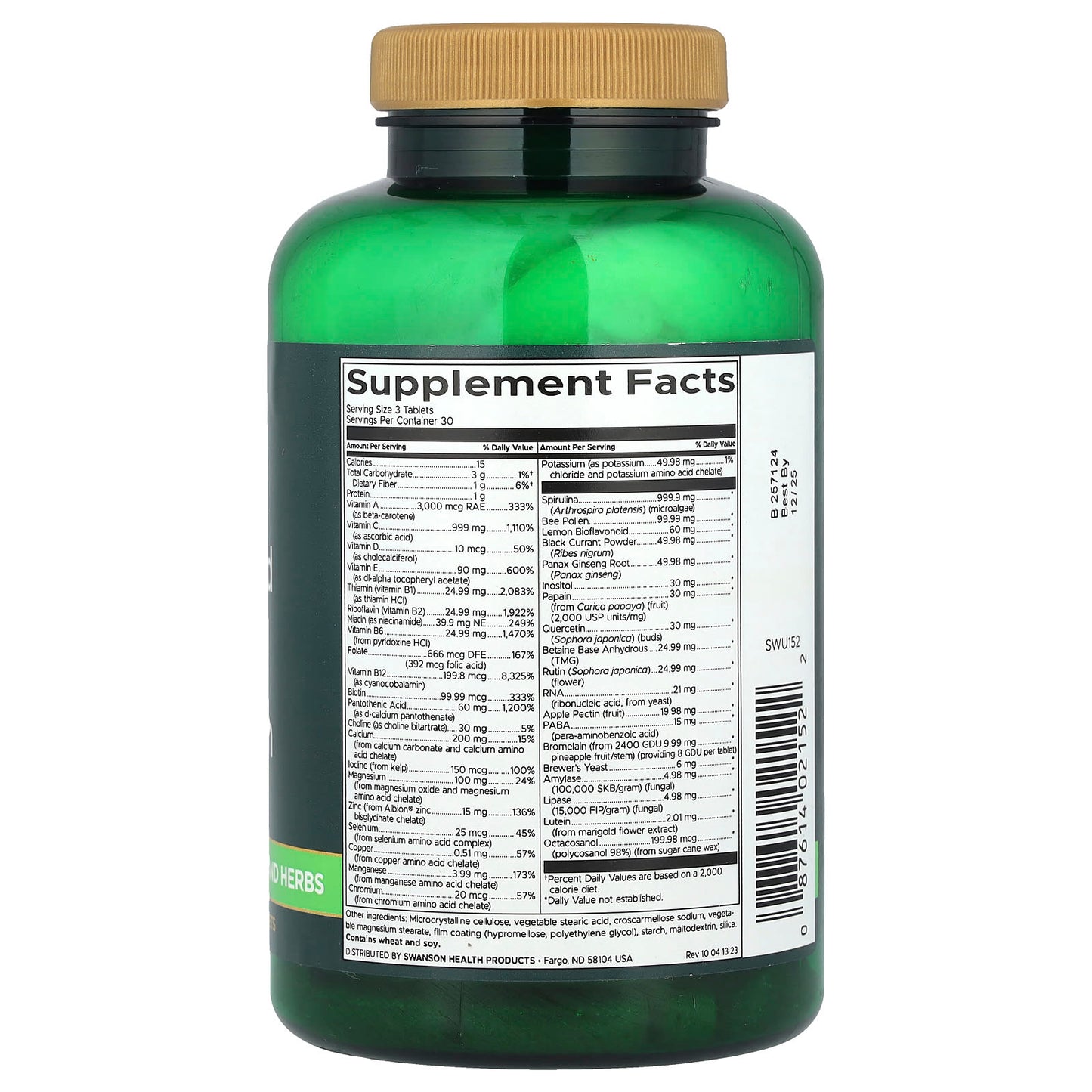 Swanson, Whole Food Multi Without Iron, 90 Tablets - Image 2