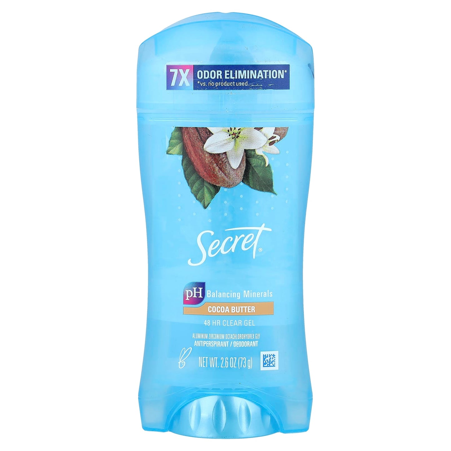 Secret, 48 Hour Clear Gel Antiperspirant/Deodorant, Cocoa Butter, 2.6 oz (73 g) - Image 1