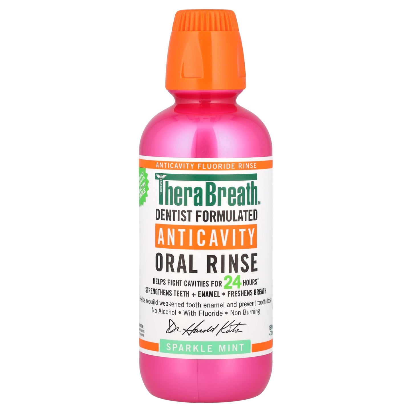 TheraBreath, Anticavity Oral Rinse, Sparkle Mint, 16 fl oz (473 ml) - Image 1