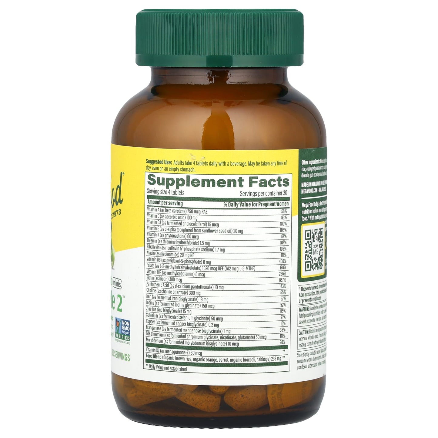 MegaFood, Baby & Me 2™, Prenatal Multi Minis, 120 Tablets - Image 2
