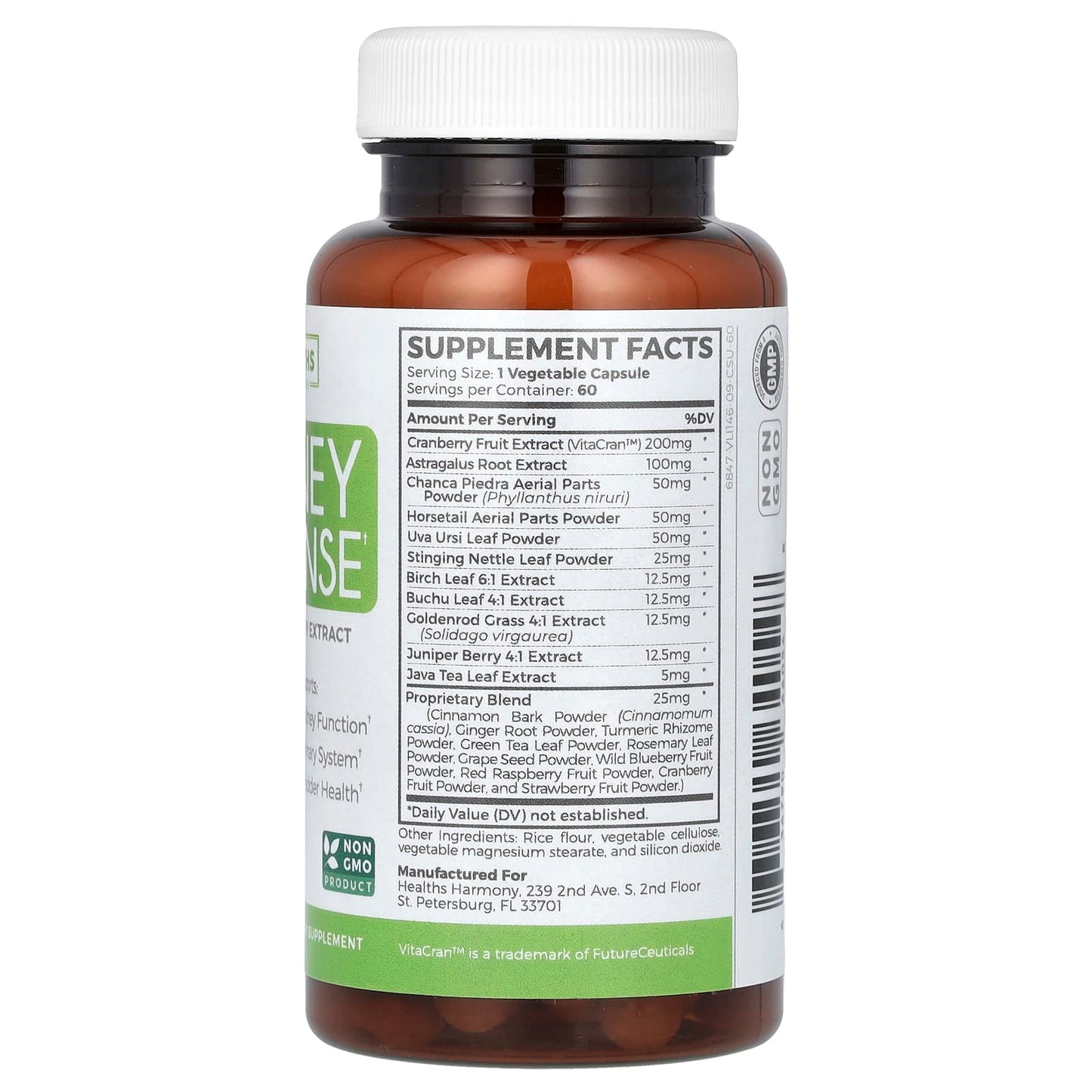 Cranberry Extract Kidney Cleanse Supplement, 60 Capsules, USA Made - Image 2