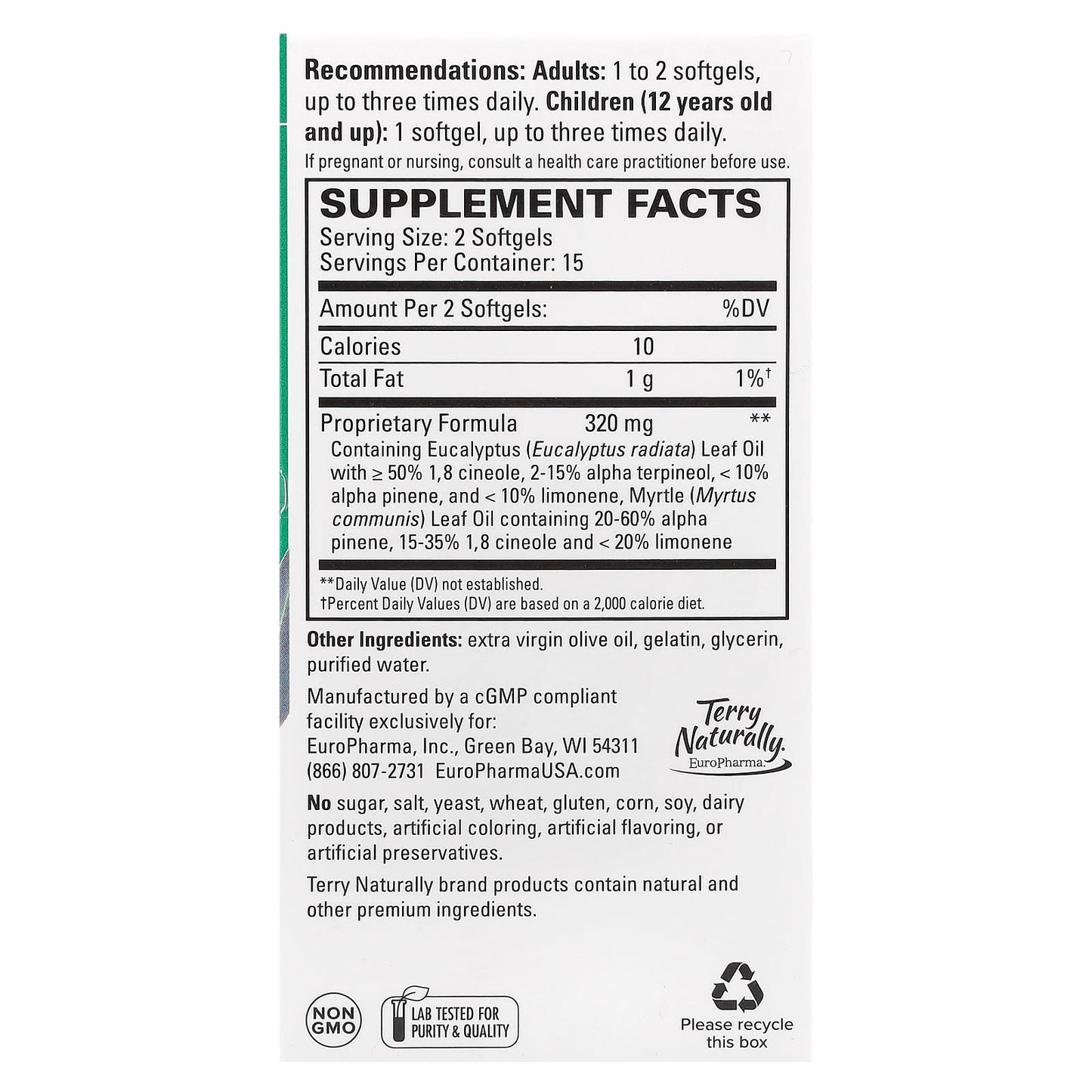 Terry Naturally, SinuCare™ with Eucalyptus, 30 Softgels - Image 2