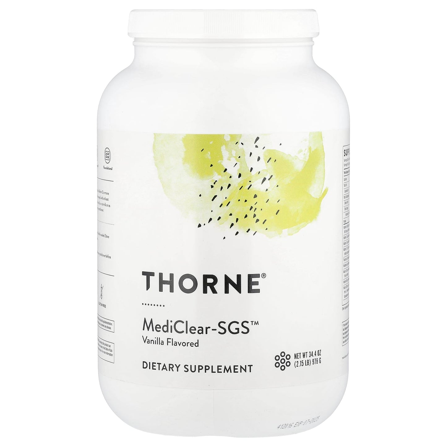 Thorne, MediClear-SGS™, Vanilla, 34.4 oz (978 g) - Image 1