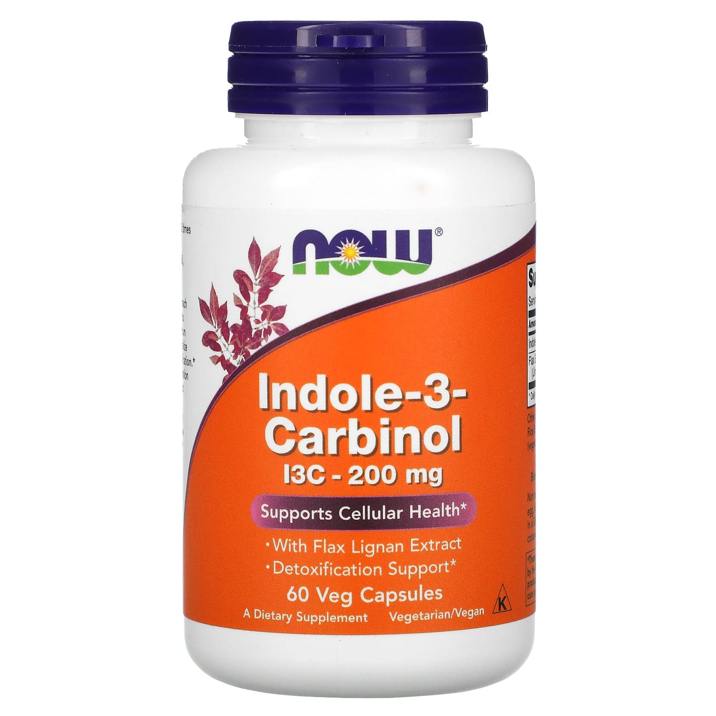 NOW Foods, Indole-3-Carbinol, 200 mg, 60 Veg Capsules - Image 1