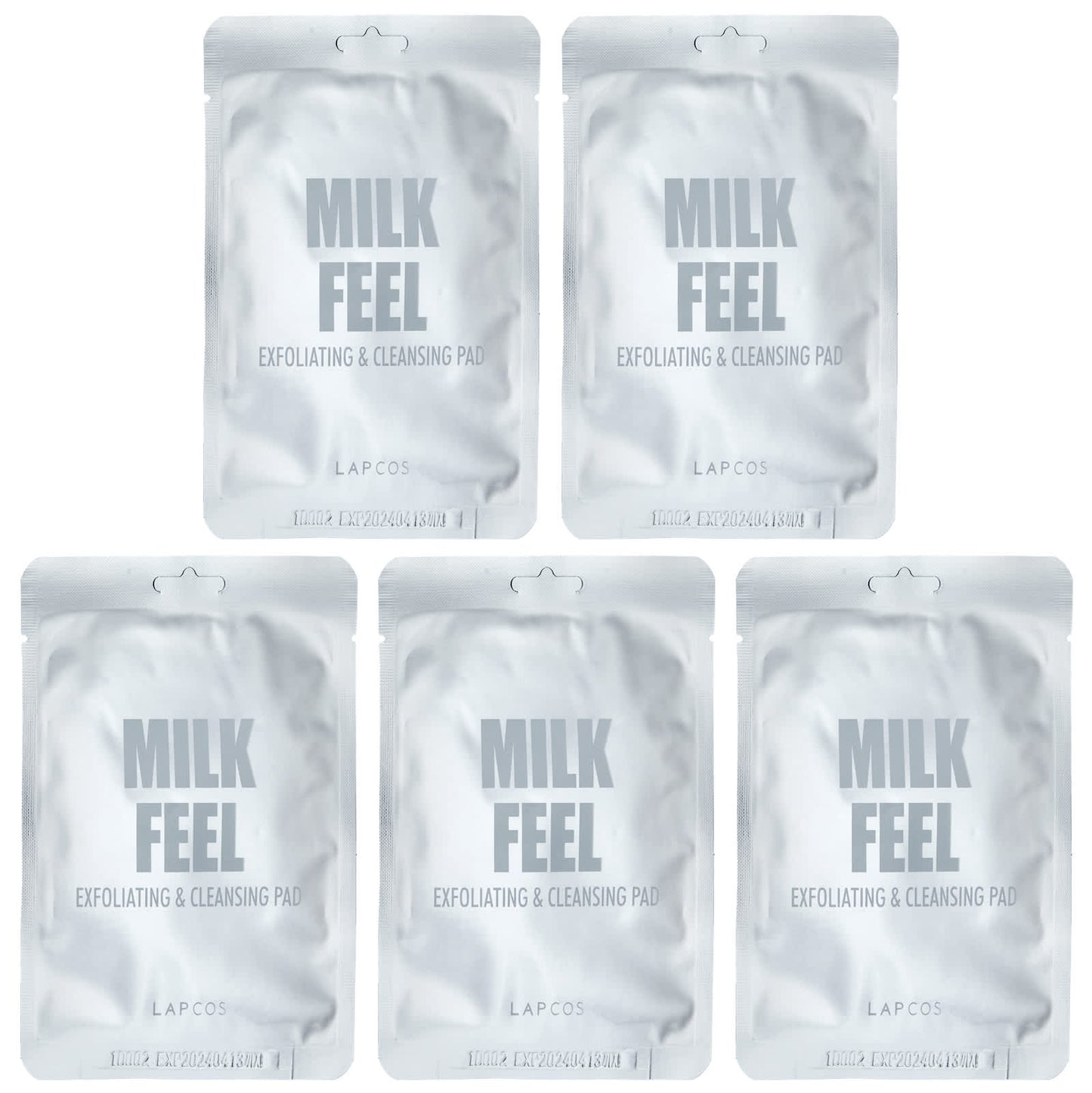 Lapcos, Milk Feel, Exfoliating & Cleansing Pad, 5 Pads, 0.24 oz (7 g) Each - Image 1