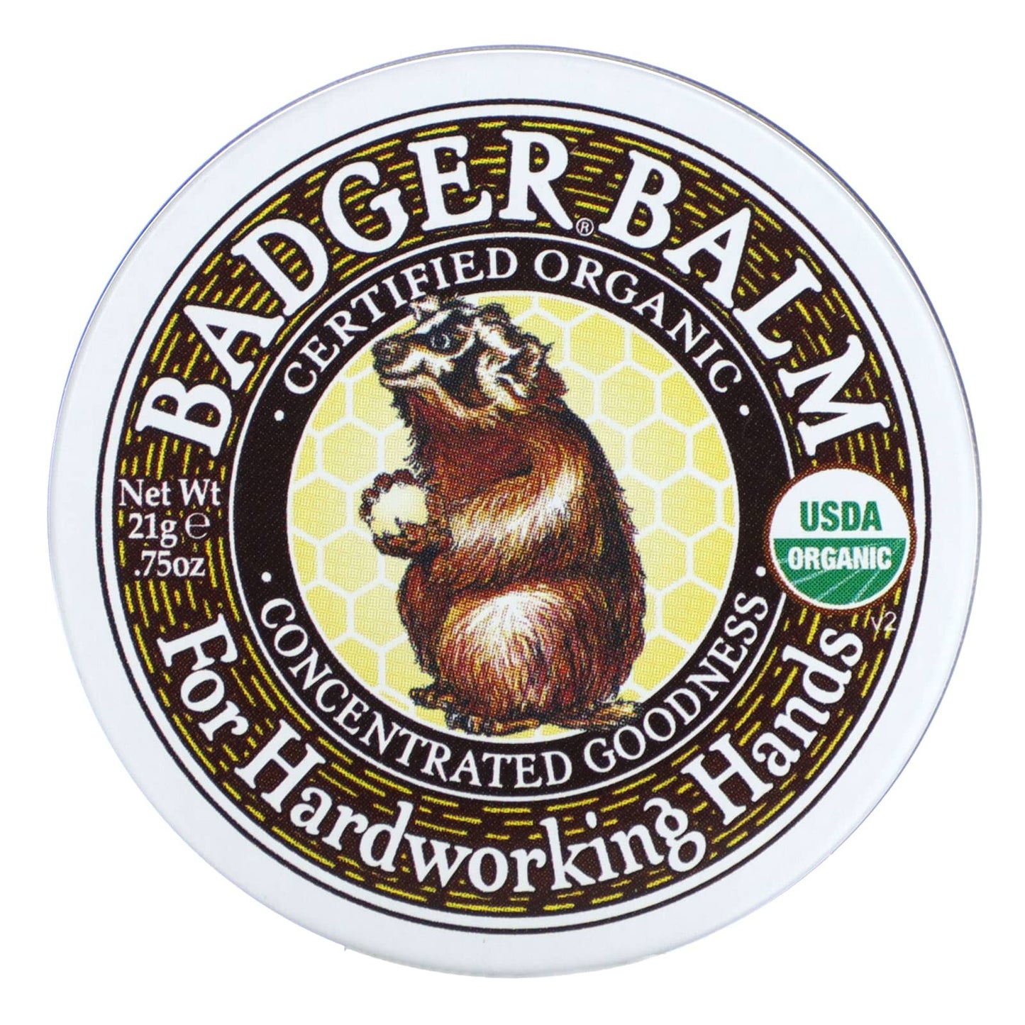 Badger Organic Hand Balm for Dry Skin Relief, 0.75 oz - Image 1