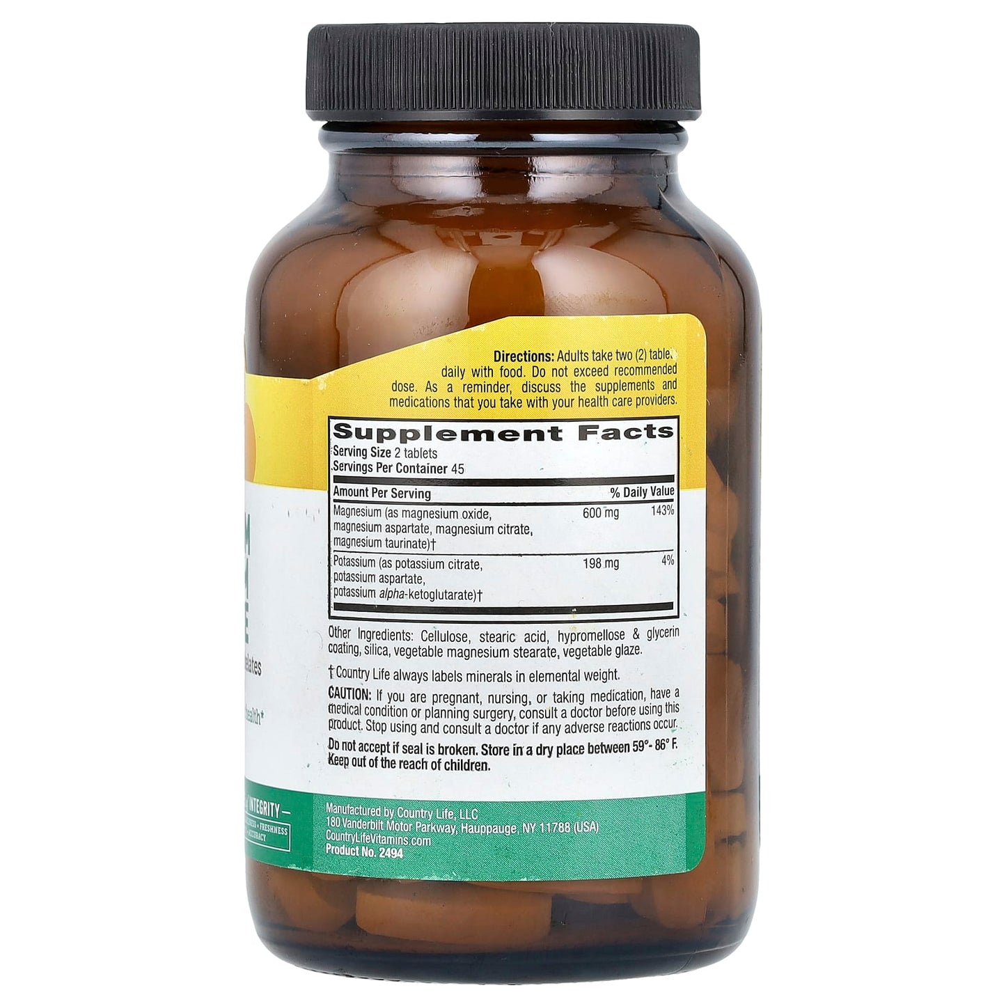Country Life Magnesium & Potassium Supplements for Heart Health - Image 2