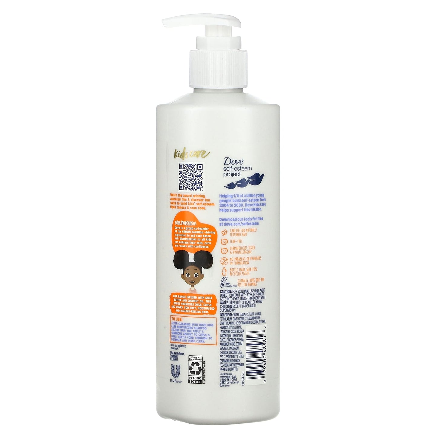 Nourish Kids' Coils, Curls & Waves with Dove Kids Care Conditioner 17.5 fl oz - Image 2
