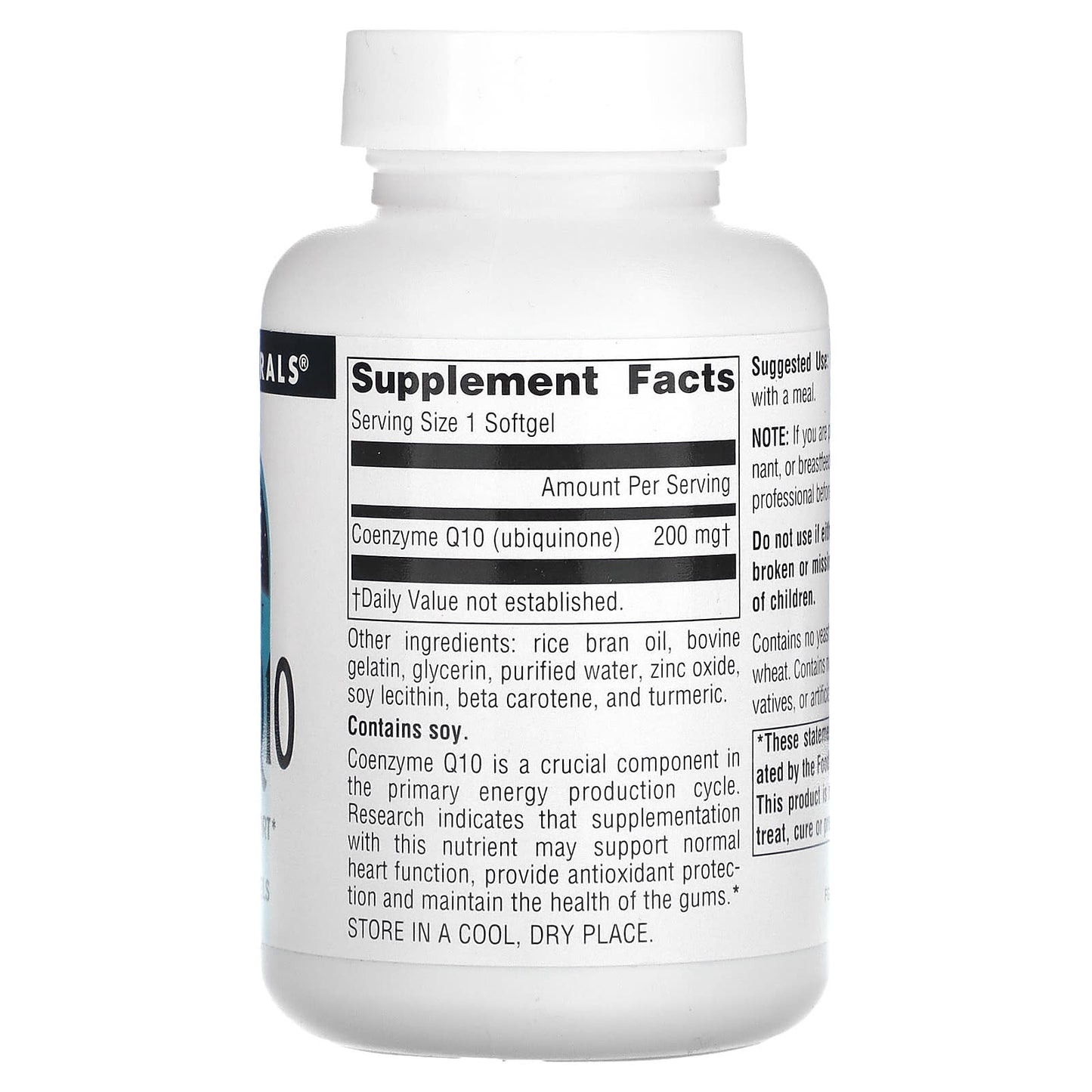 Source Naturals, Coenzyme Q10, 200 mg, 60 Softgels - Image 2