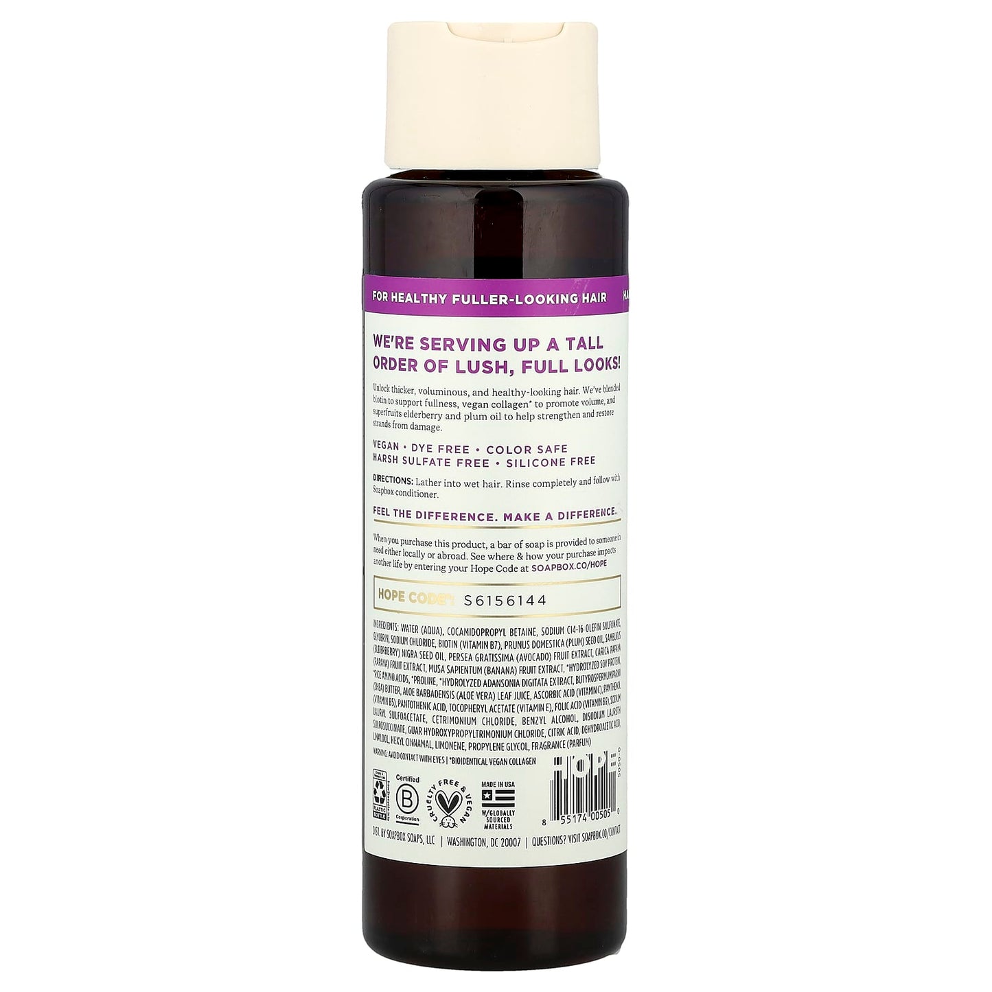 Soapbox, Restore & Volume Shampoo, Biotin & Superfruit, 16 fl oz (473 ml) - Image 2