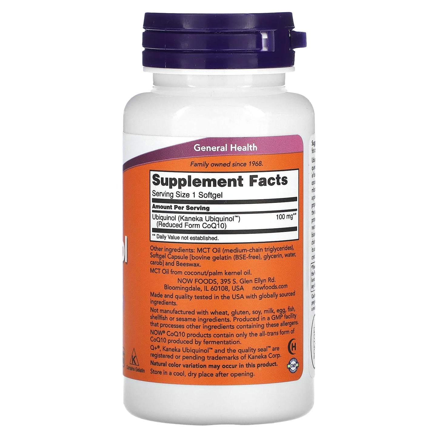 NOW Foods, Ubiquinol, 100 mg, 60 Softgels - Image 2