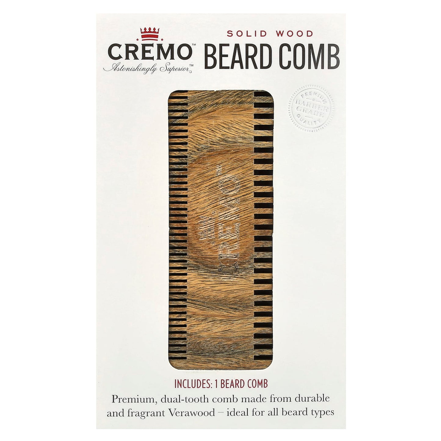 Cremo Solid Wood Beard Comb for All Beard Types - Image 2