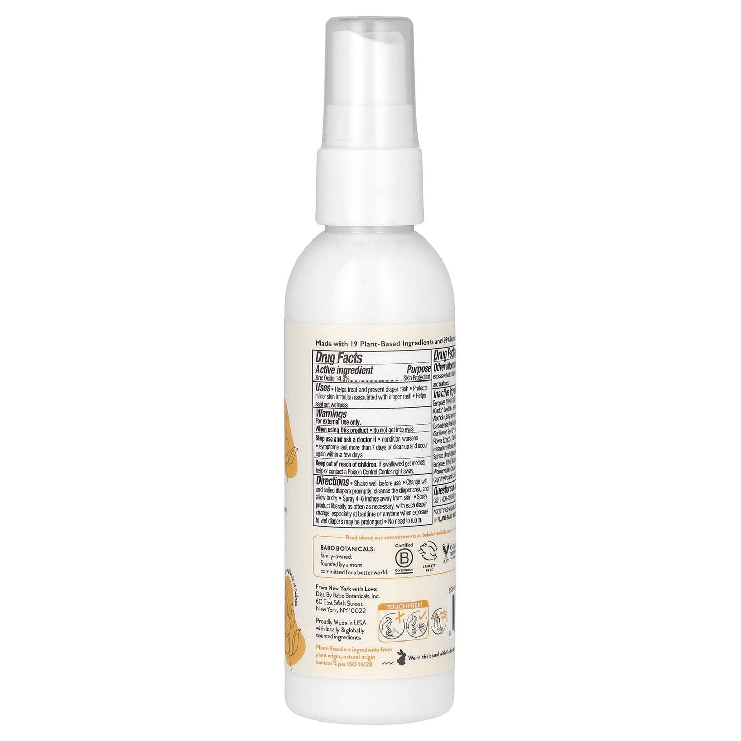 Fragrance-Free Diaper Rash Cream Spray by Babo Botanicals - 3 fl oz - Image 2