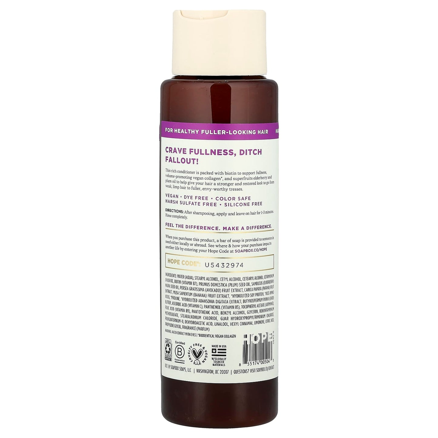 Soapbox, Restore & Volume Conditioner, Biotin & Superfruit, 16 fl oz (473 ml) - Image 2
