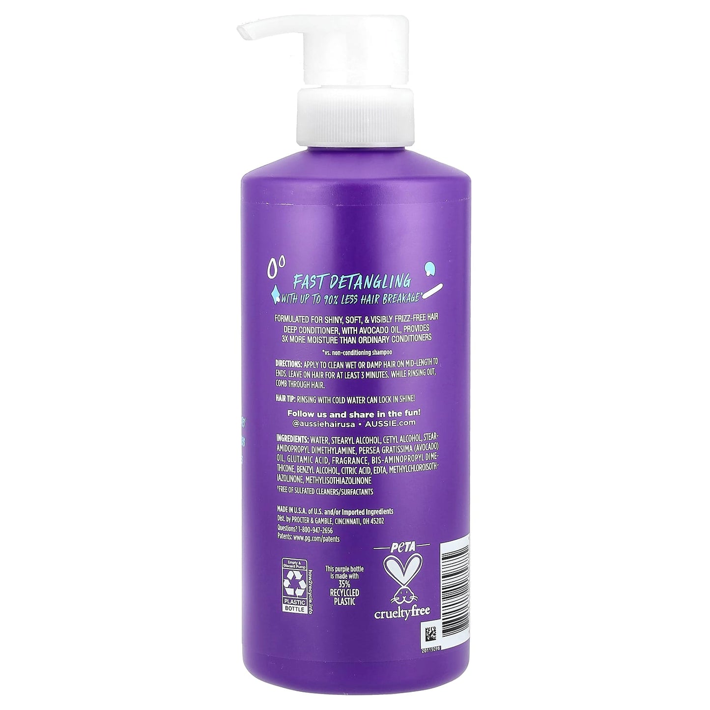 Aussie 3 Minute Miracle Moist Deep Conditioner - Avocado Oil, 16 fl oz - Image 2