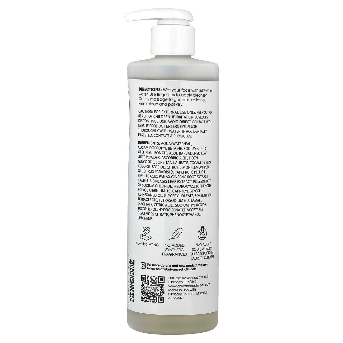 Vitamin C + Ferulic Acid Face Cleanser for Normal Skin by Advanced Clinicals - Image 2