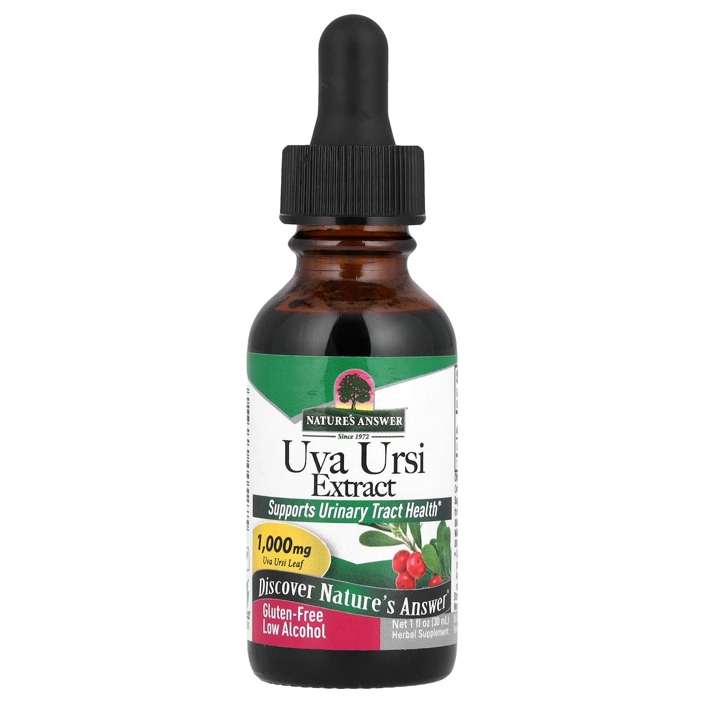 Nature's Answer, Uva Ursi Extract, Low Alcohol, 1,000 mg, 1 fl oz (30 ml) - Image 1
