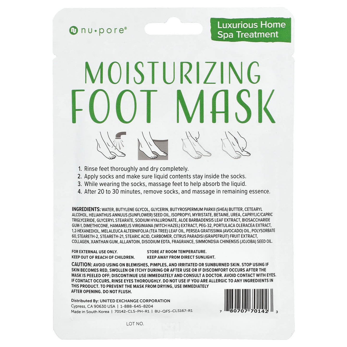 Nu-Pore, Moisturizing Foot Mask, One Size Fits Most, 1 Pair - Image 2