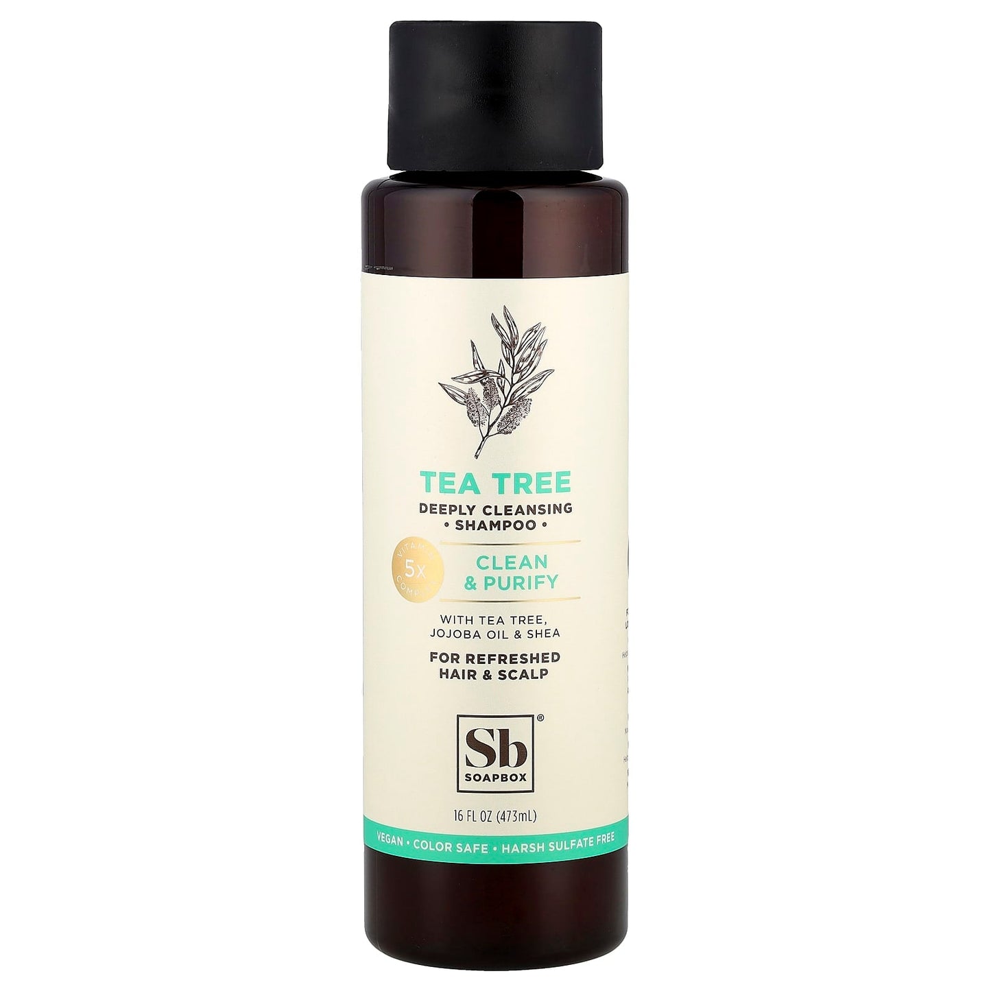 Soapbox, Tea Tree Deeply Cleansing Shampoo, Clean & Purify, 16 fl oz (473 ml) - Image 1
