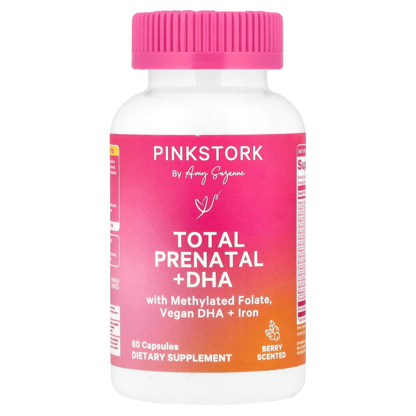 Pink Stork, Total Prenatal + DHA, Berry, 60 Capsules - Image 1