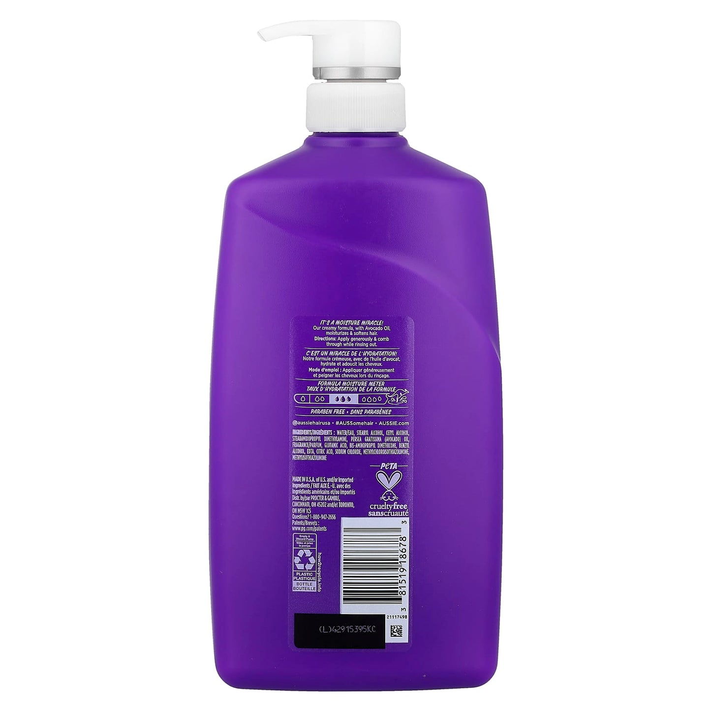 Aussie Miracle Moist Conditioner with Avocado Oil for All Hair Types - 26.2 fl oz - Image 2