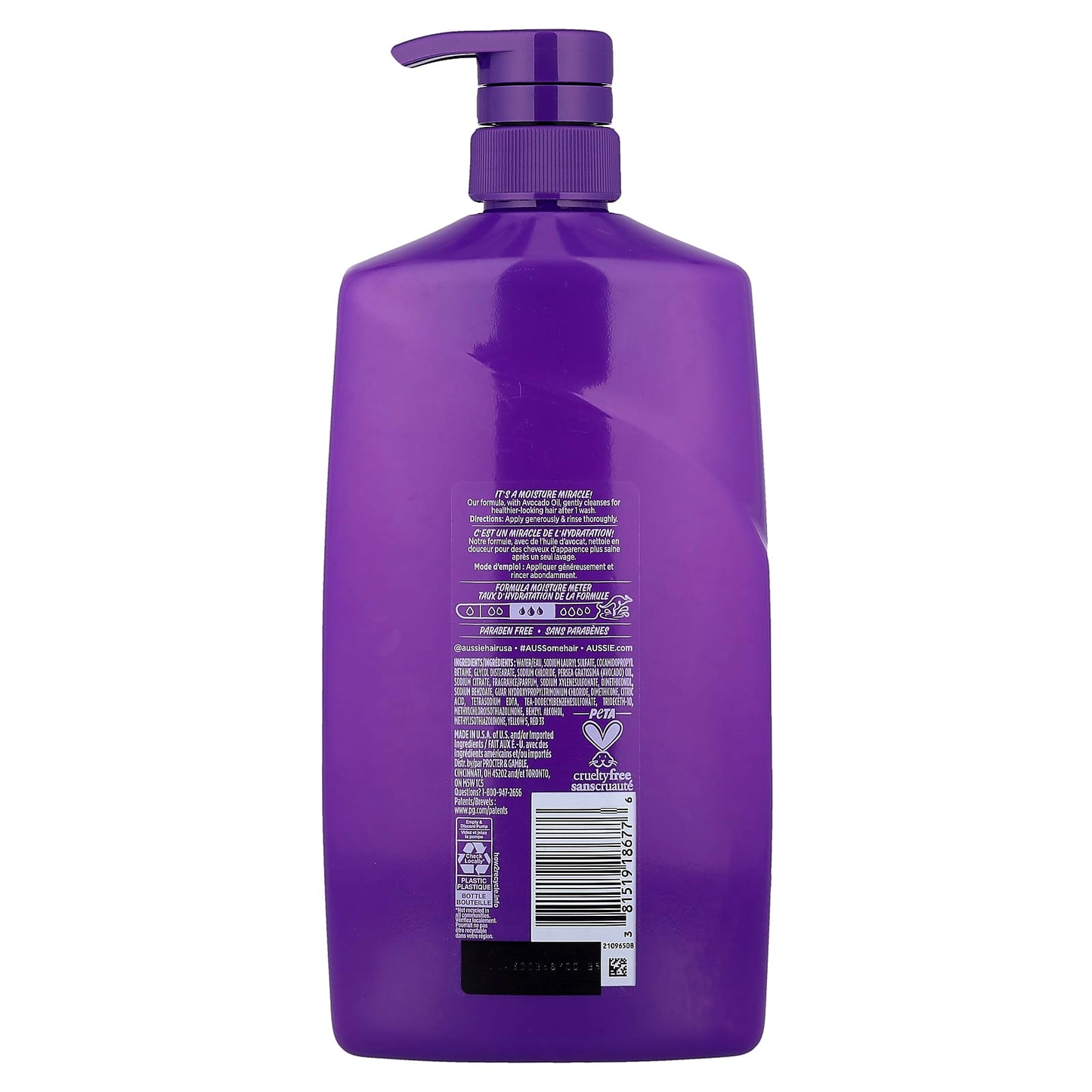 Aussie Miracle Moist Shampoo with Avocado Oil for All Hair Types - Image 2