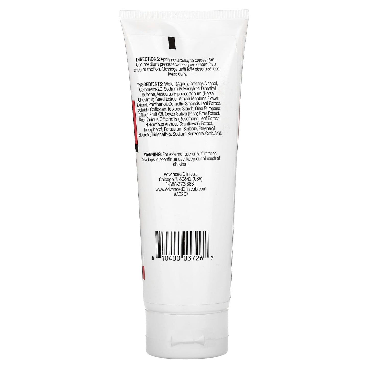 Crepey Skin Wrinkle Smoothing Cream by Advanced Clinicals, 8 fl oz - Image 2