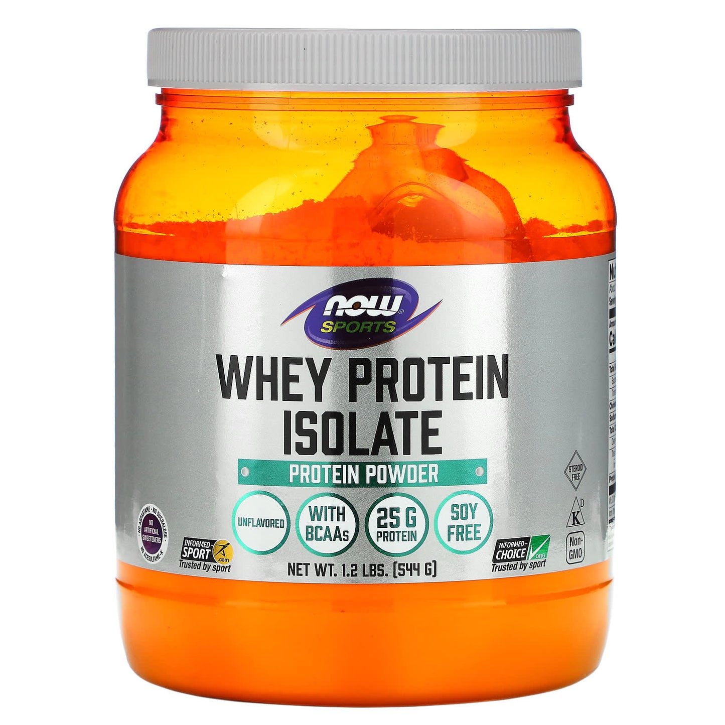 NOW Foods, Sports, Whey Protein Isolate, Unflavored, 1.2 lbs (544 g) - Image 1