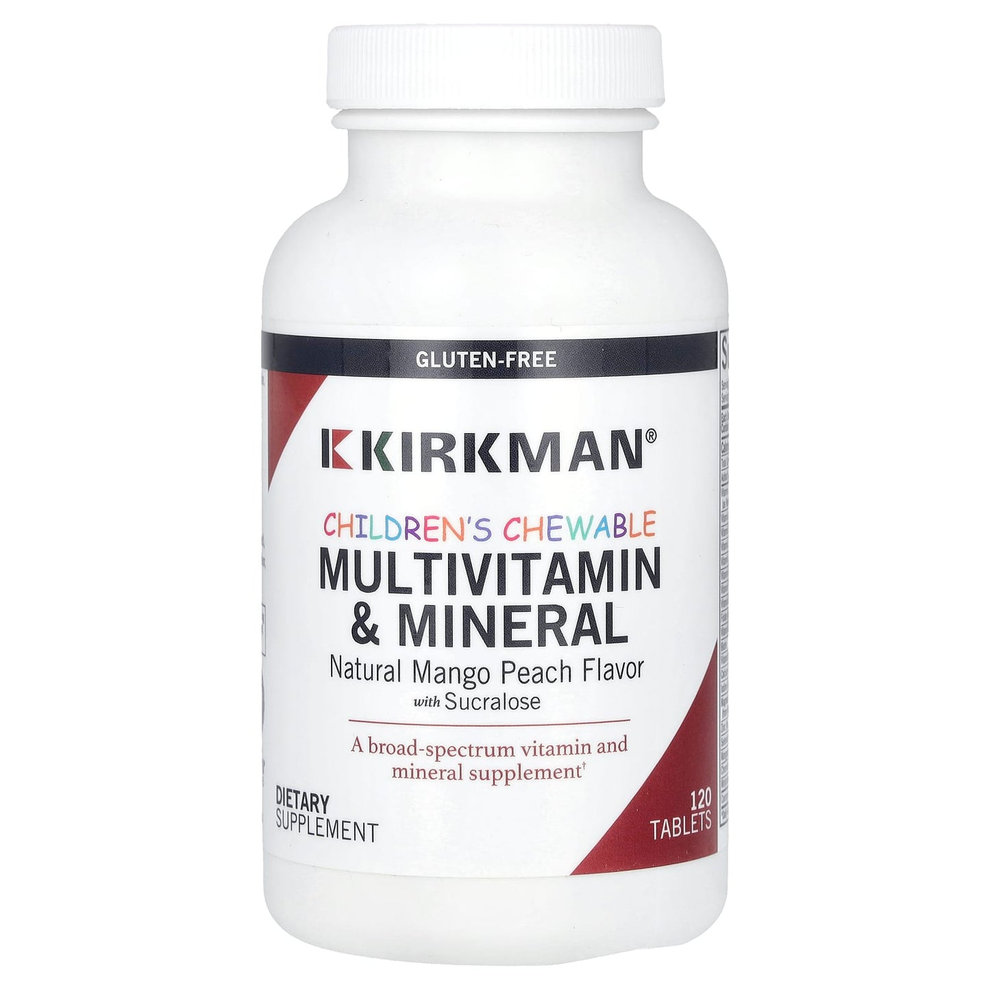 Kirkman Labs, Children's Chewable Multivitamin & Mineral, Natural Mango Peach, 120 Tablets - Image 1