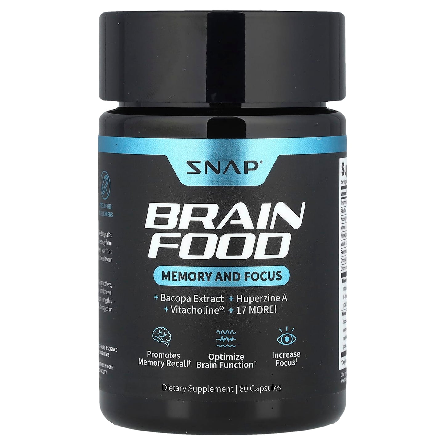 Snap Supplements, Brain Food, 60 Capsules - Image 1