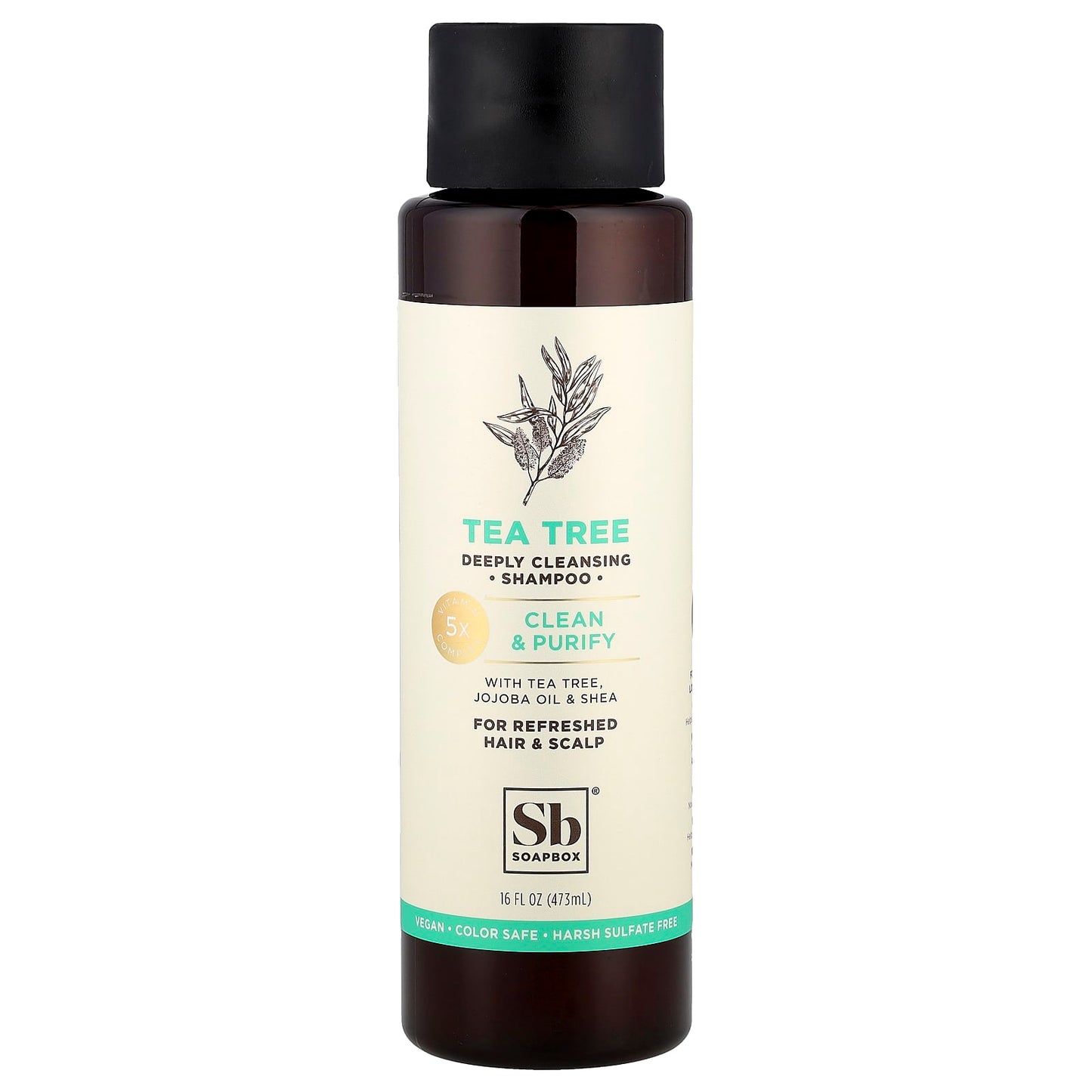 Soapbox, Tea Tree Deeply Cleansing Shampoo, Clean & Purify, 16 fl oz (473 ml) - Image 1