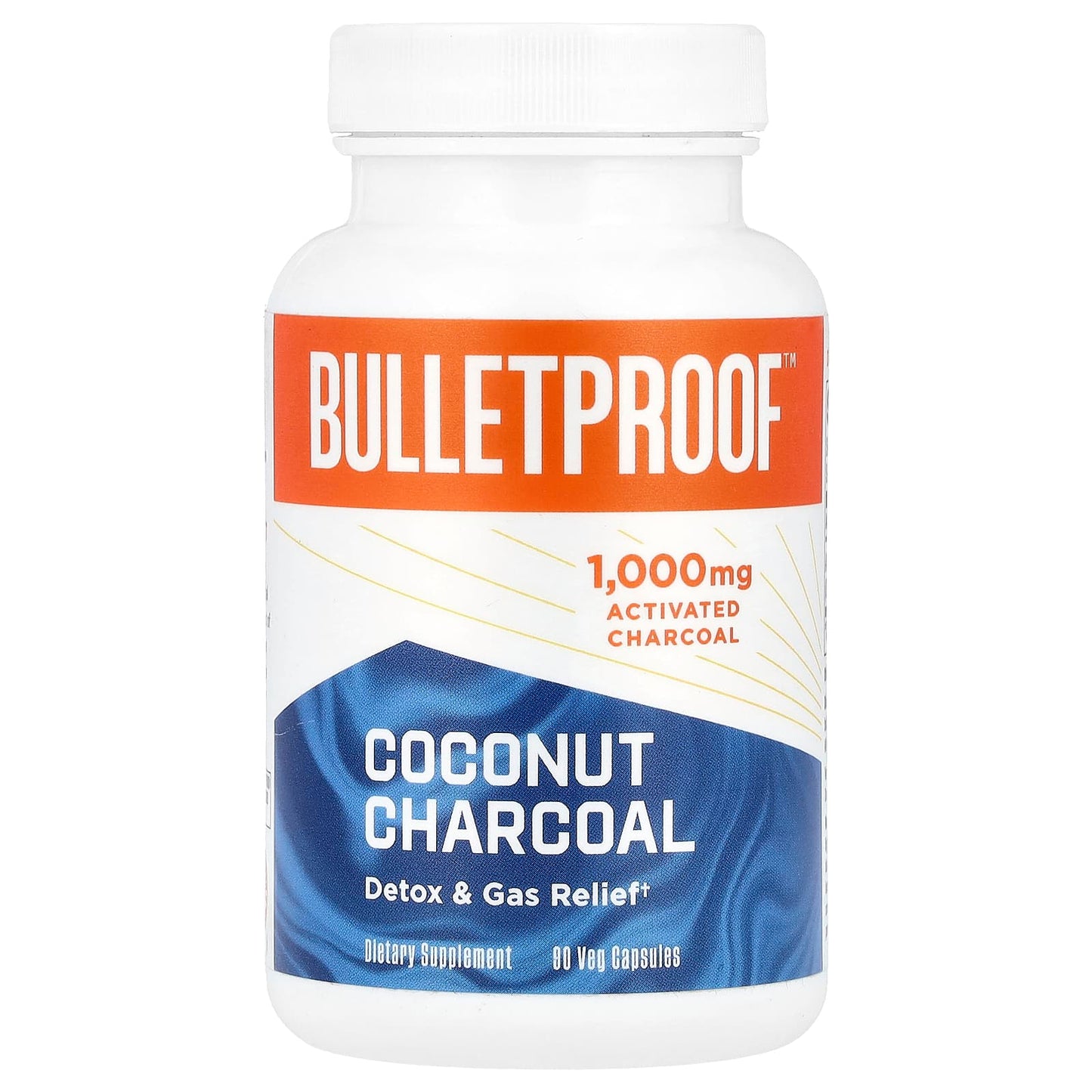 BulletProof, Coconut Charcoal, Detox & Gas Relief, 90 Veg Capsules (500 mg Per Capsule)