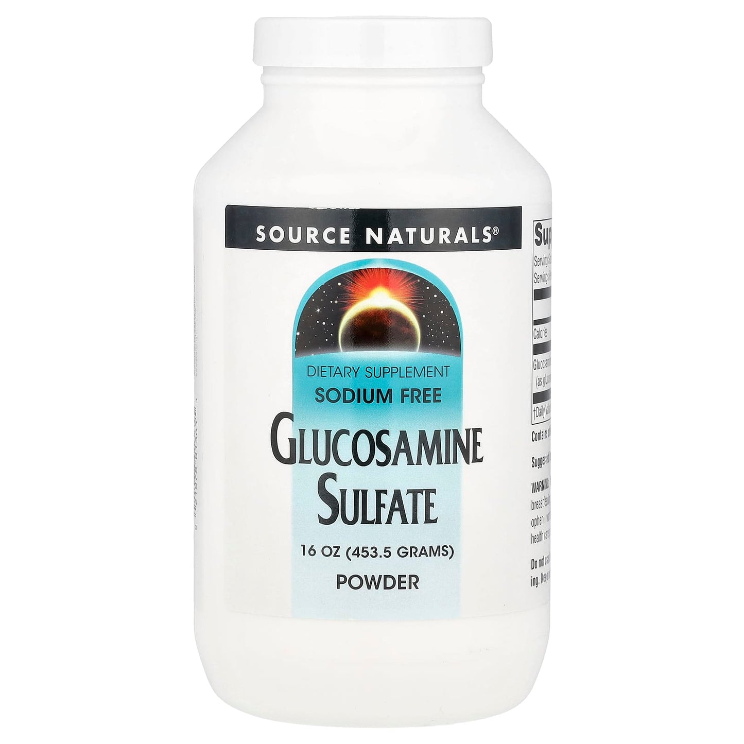 Source Naturals, Glucosamine Sulfate Powder, Sodium Free, 16 oz (453.5 g) - Image 1