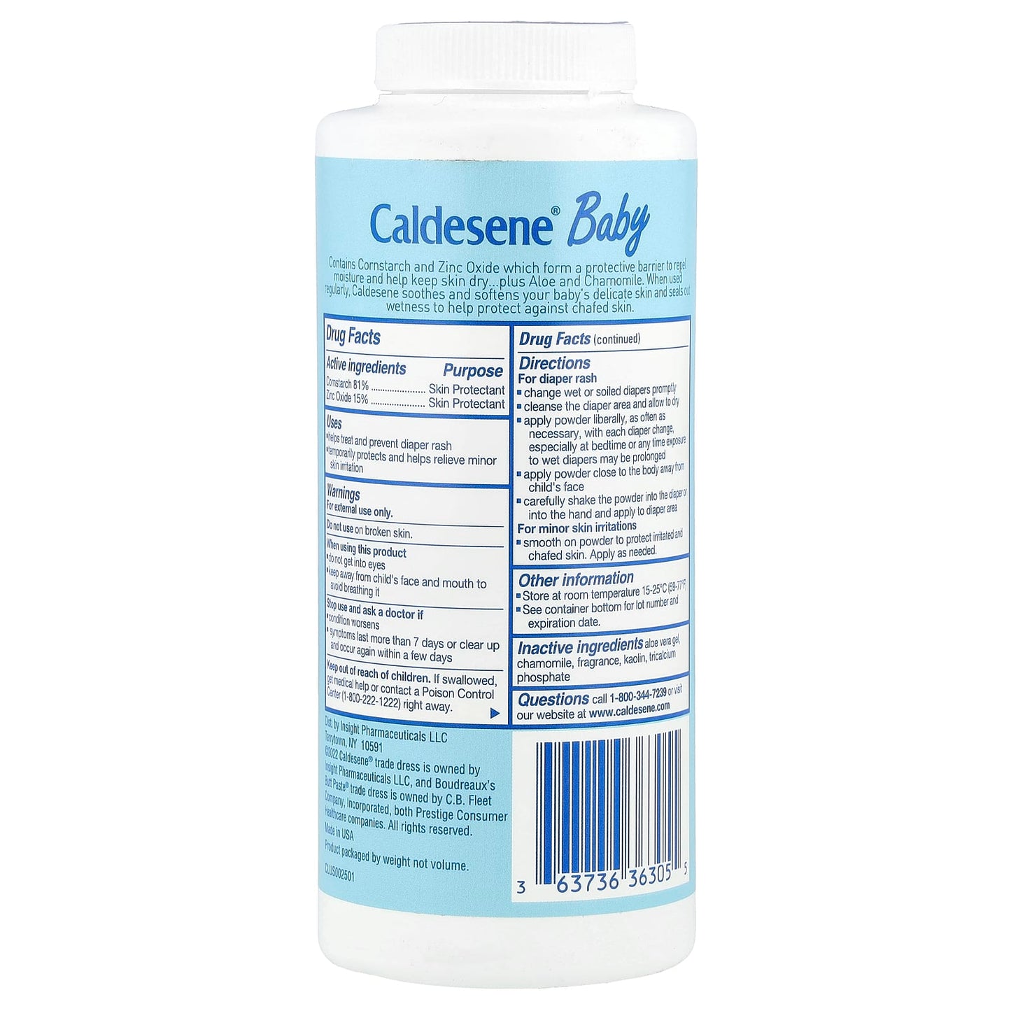 Caldesene Baby Diaper Rash Powder, 5 oz (142g) - Soothe & Protect Delicate Skin - Image 2