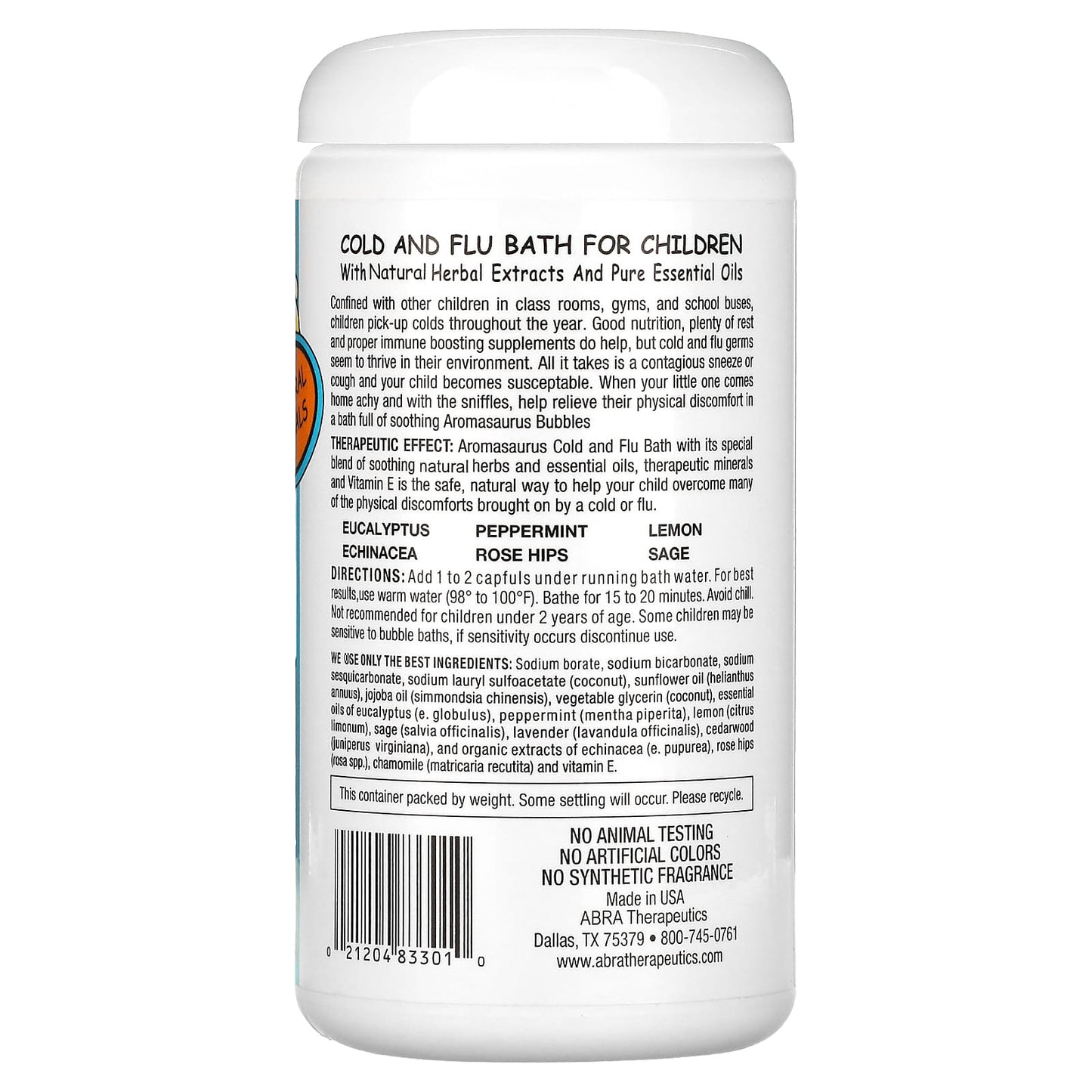 Natural Cold & Flu Relief Bath for Kids by Abra Therapeutics - Soothing Bubble Bath - Image 2