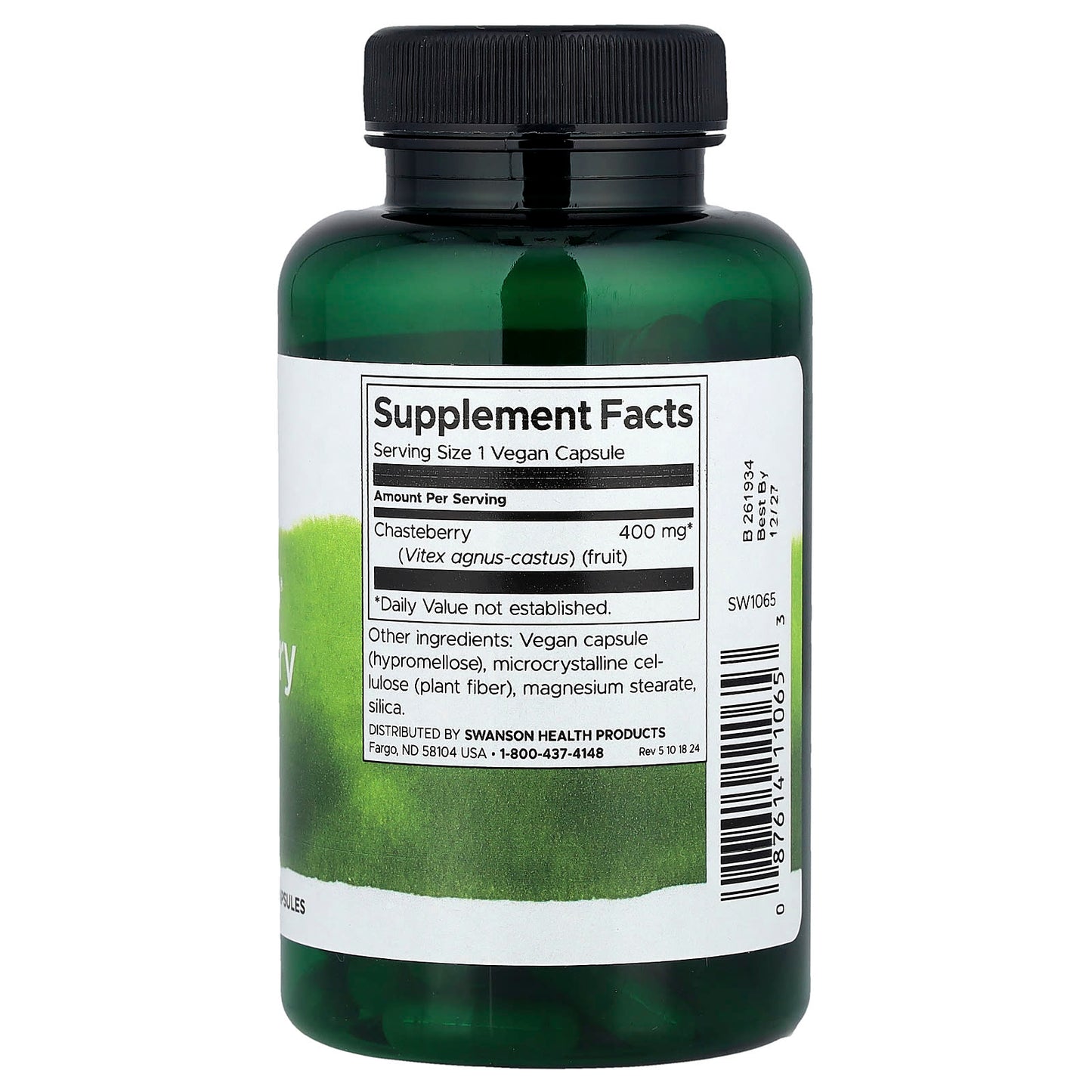 Swanson, Full Spectrum® Chasteberry Fruit, 400 mg, 120 Vegan Capsules