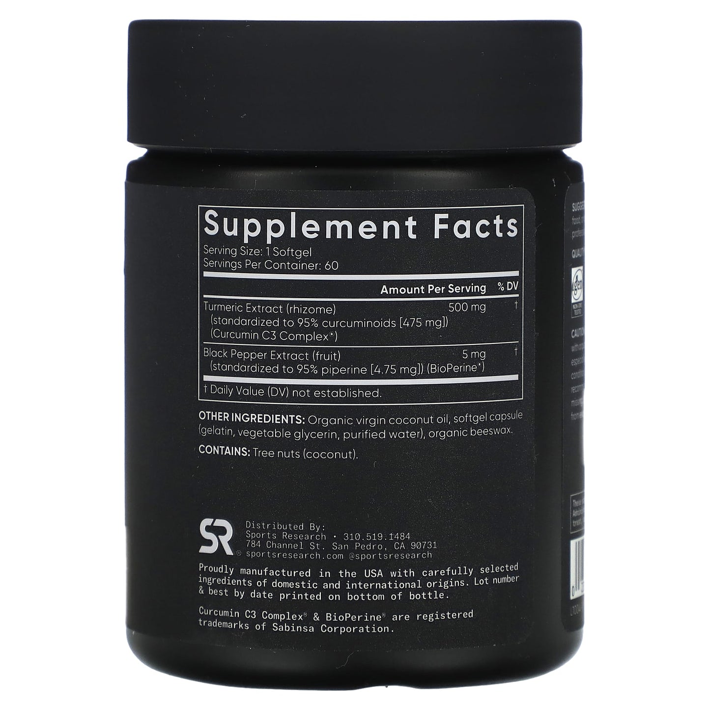 Sports Research, Turmeric Curcumin, 500 mg, 60 Softgels - Image 2