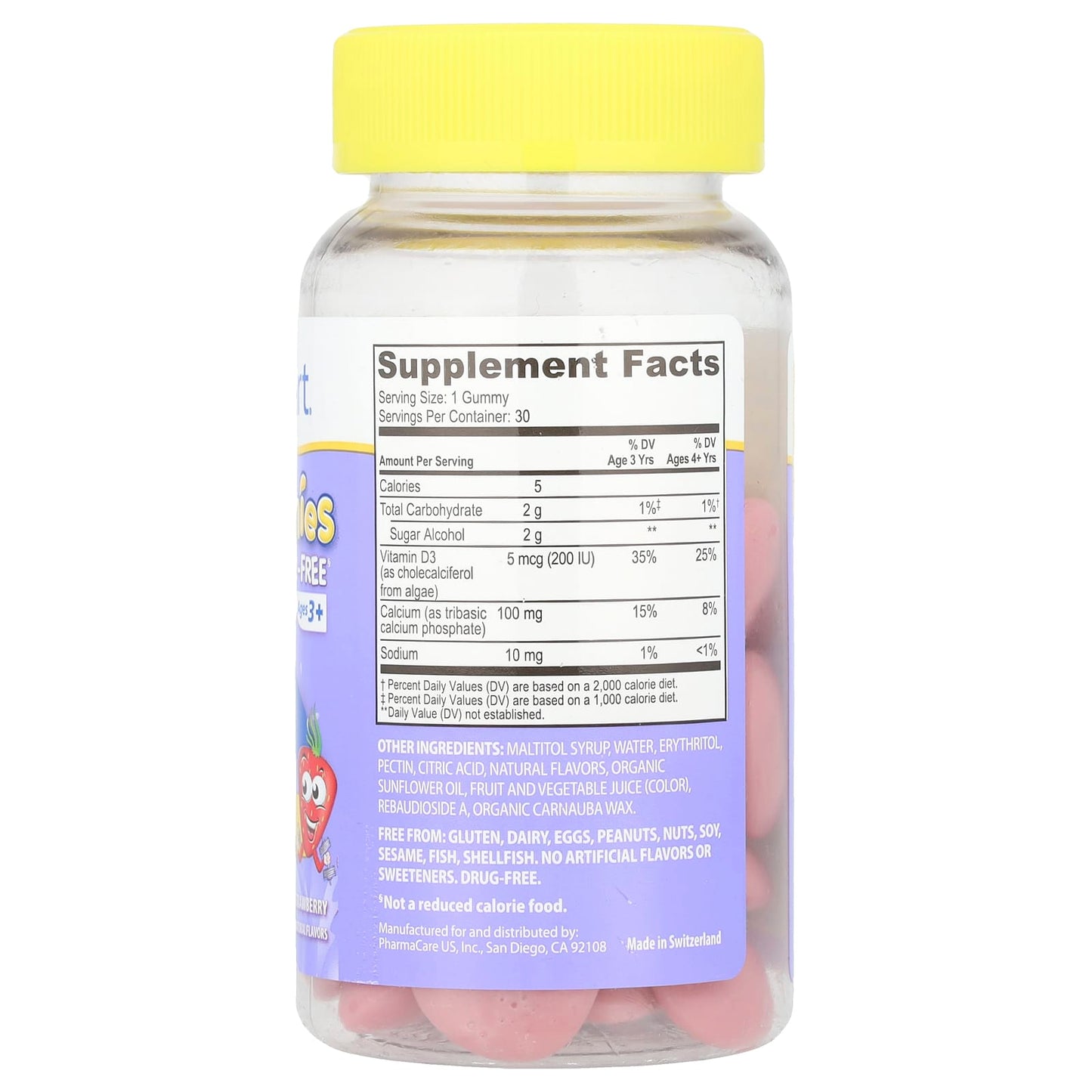 Kids Smart®, Vita Gummies, Strong Bones & Teeth, Calcium + Vitamin D3, Ages 3+, Strawberry, 30 Gummies - Image 2