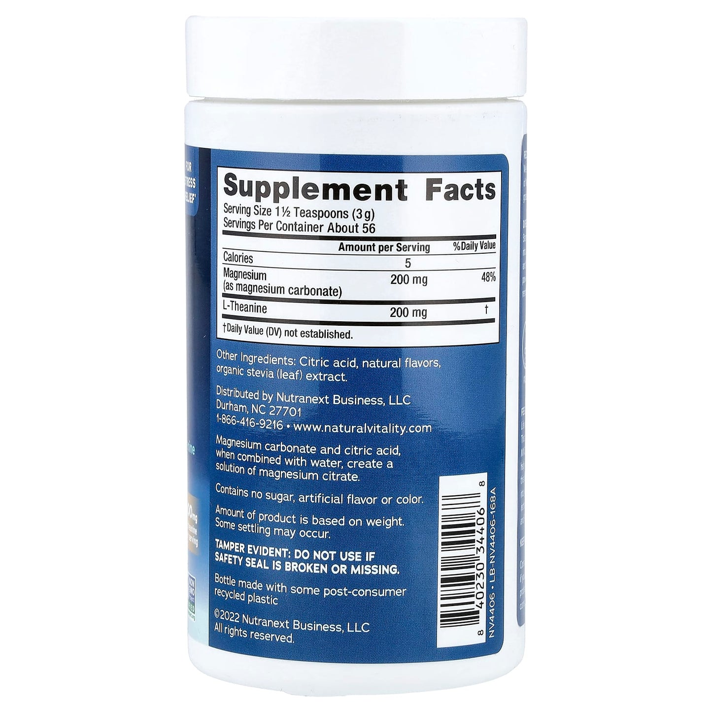 Natural Vitality, CALM® Mind, Magnesium Supplement with L-Theanine Drink Mix, Honey Vanilla, 6 oz (168 g)