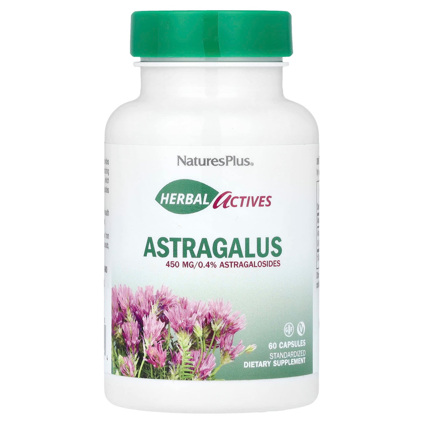 NaturesPlus, Herbal Actives, Astragalus, 450 mg, 60 Capsules - Image 1