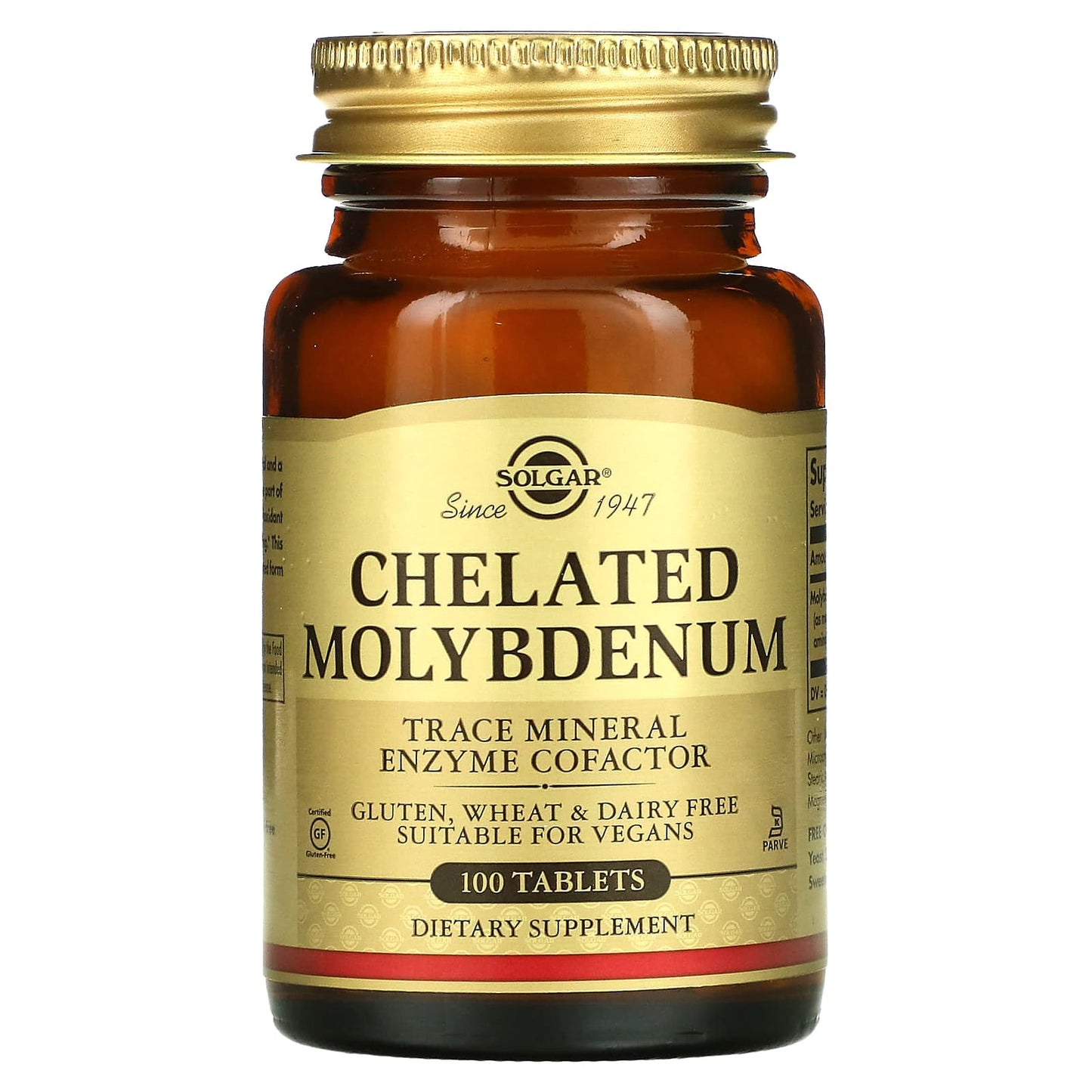 Solgar, Chelated Molybdenum, 100 Tablets (150 mcg per Tablet)