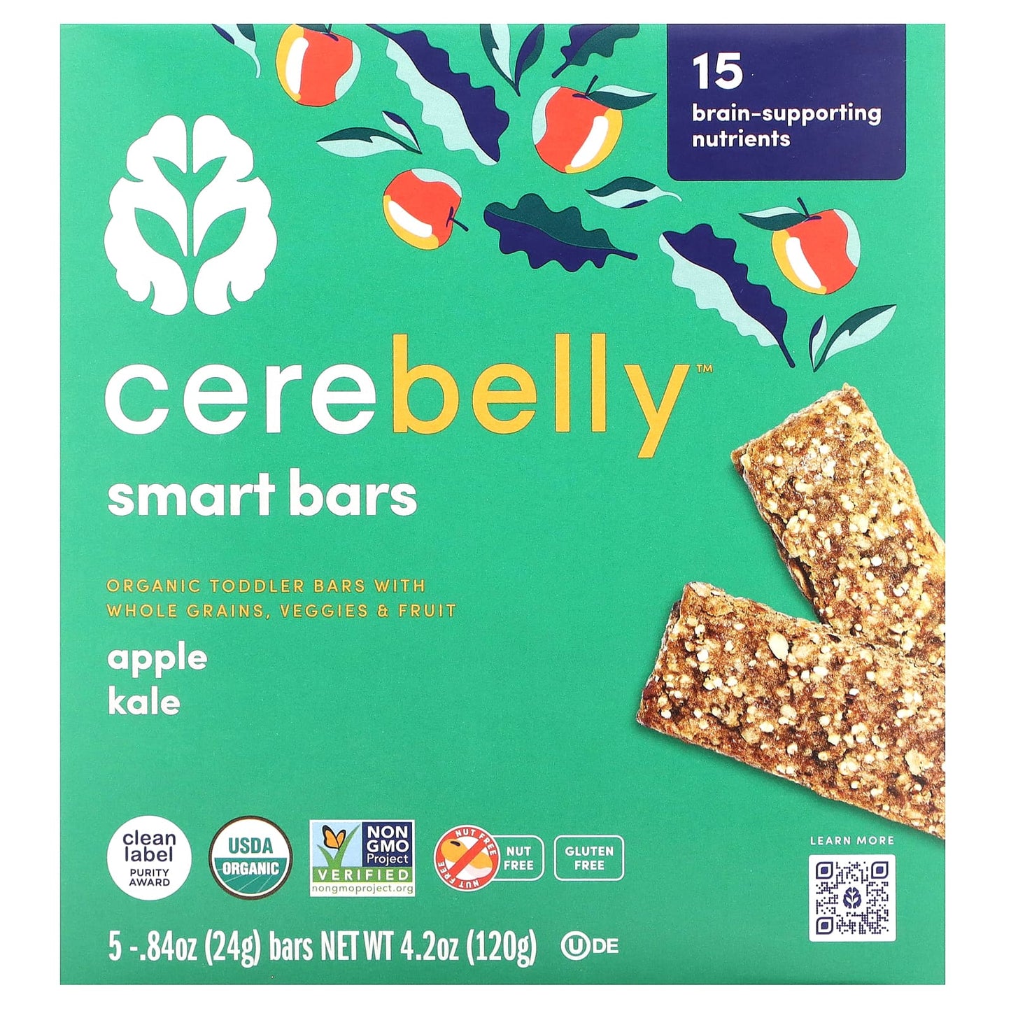 Cerebelly Organic Toddler Bars for Brain Development - 5 Bars - Image 1