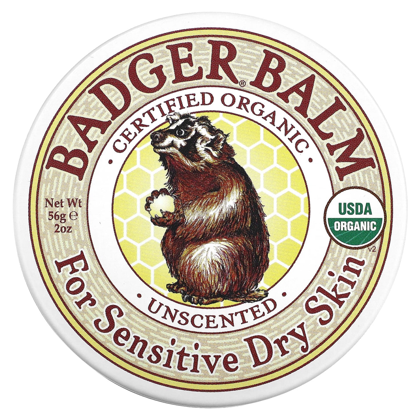 Badger Unscented Balm for Sensitive Dry Skin, 2 oz - Organic & Cruelty-Free - Image 1