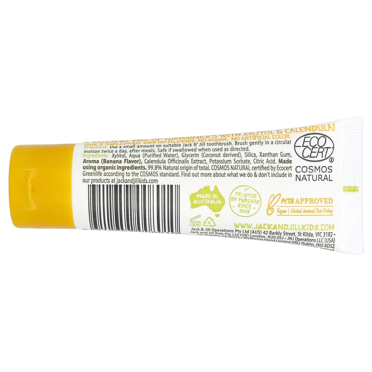 Natural Certified Banana Toothpaste for Kids 6 Months+, 1.76 oz by Jack n' Jill - Image 2